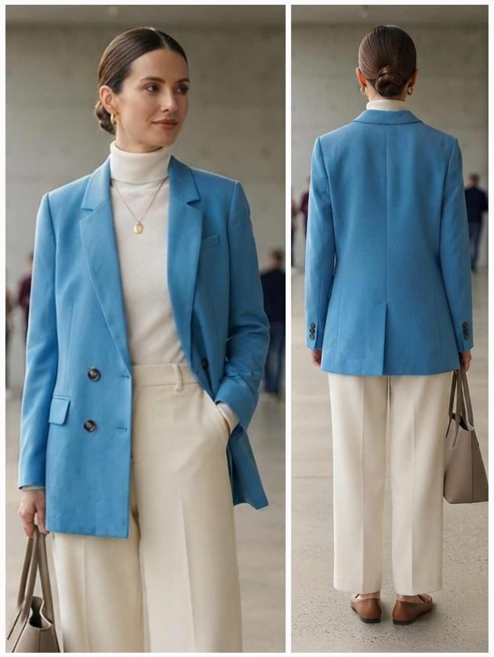 NWOT RW&CO. 10 Cerulean Long Line Blazer Size 10 Tailored Contemporary Office